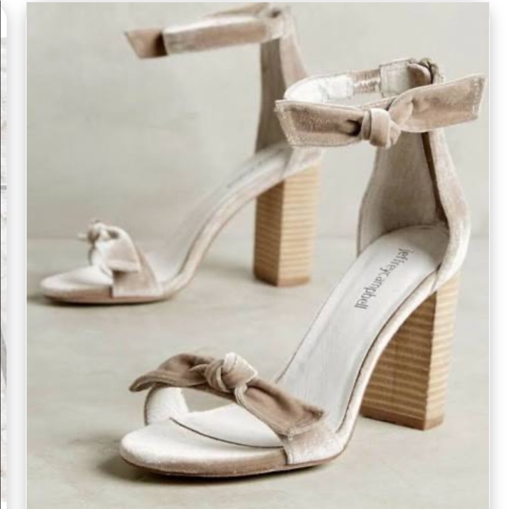 Jeffrey Campbell Block Heel Velvet Bow Sandals